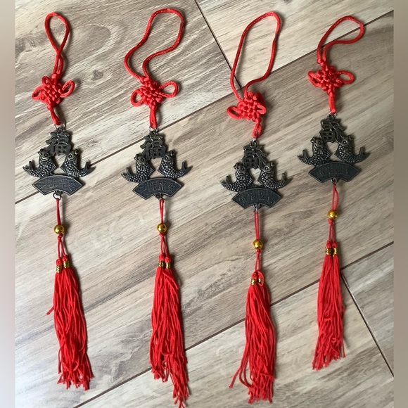 New Vintage FENG SHUI hanging double fish + good luck - Picture 5 of 8